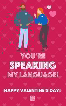 Valentine's illustration with a man and woman, Medbridge theme.