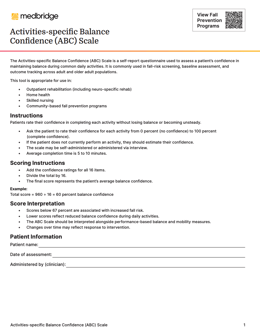 Activities-specific Balance Confidence (ABC) Scale PDF