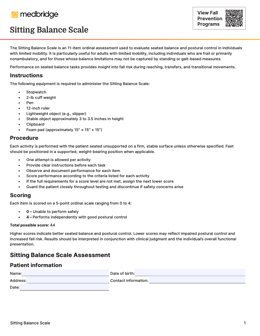 Sitting Balance Scale PDF