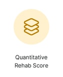 Icon with three stacked lines in a circle labeled "Quantitative Rehab Score" for medbridge.