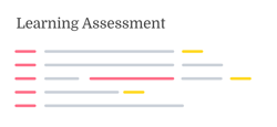 Learning Assessment" with staggered pink, gray, and yellow lines.