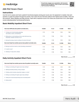 AM-PAC Score Chart PDF