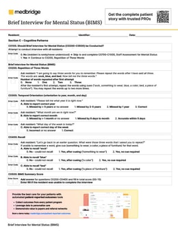Brief Interview for Mental Status (BIMS) PDF