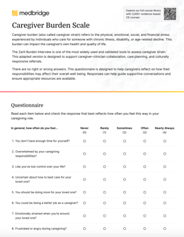 Caregiver Burden Scale