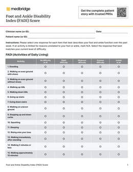 Foot and Ankle Disability Index Score