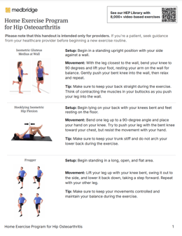 Free Hip Osteoarthritis Exercise PDF