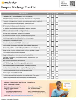Hospice Discharge Checklist PDF