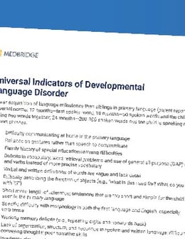 Language Disorders Checklist