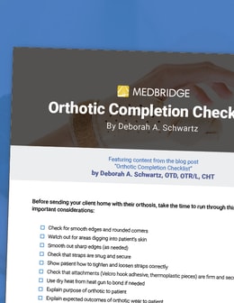 Orthotic Completion Checklist Handout