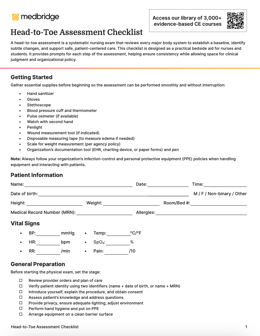 Head-to-Toe Assessment Checklist