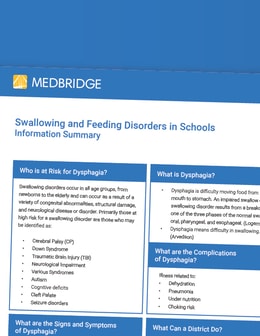 Swallowing and Feeding Disorders in Schools Information Summary Handout