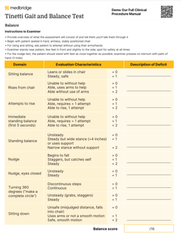 Tinetti Balance Test PDF