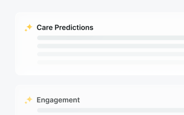 Screenshot of Medbridge care predictions and engagement features.