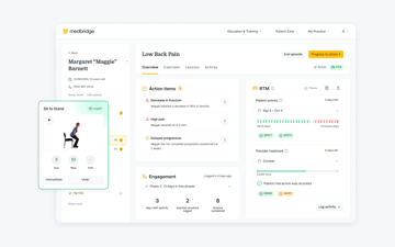 Screenshot of Medbridge patient care pathway builder.