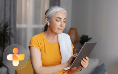 Patient using tablet for digital care.