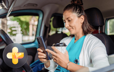 Clinician using Medbridge on the go.