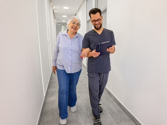 pt walking with patient - lower extremity functional scale