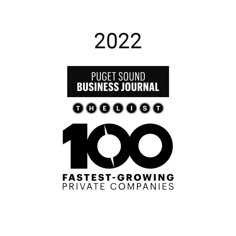 2022 Puget Sound Business Journal logo honoring medbridge as a fastest-growing private company.