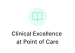 Icon of an open book over "Clinical Excellence at Point of Care" for medbridge.