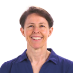 A smiling person with short hair in a dark blue shirt represents medbridge's dedication to advancing healthcare education.