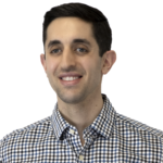 A smiling man in a checkered shirt represents Medbridge's hybrid care software innovation.
