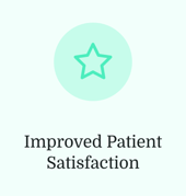 Green outlined star above "Improved Patient Satisfaction," representing medbridge's digital healthcare advancements.