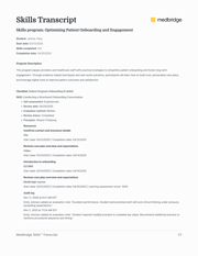 A skills transcript for Jeremy Yang showing completion of the medbridge "Optimizing Patient Onboarding and Engagement" course.