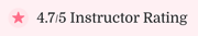 Medbridge instructor rating icon: pink star next to "4.7/5" on light pink background.