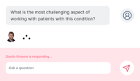 A chat on Medbridge shows Dustin Grooms discussing digital healthcare's impact on patient care.