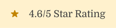 A gold star icon beside "4.6/5 Star Rating" signals excellence in medbridge healthcare training on a light beige background.