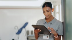 pt on tablet - digital healthcare technology