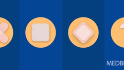 Four medical icons including a question mark and 'Medbridge' text on a blue background.