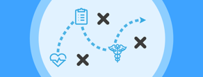Icons of a heart, clipboard, and caduceus connected by arrows illustrate digital healthcare evolution on Medbridge.