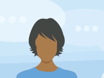 Illustration of three people with speech bubbles and light bulbs, representing ideas and communication.