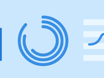 Illustration of a bar chart, circle graph, and waveform on a light blue background for medbridge.