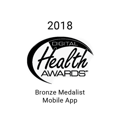 2018 Digital Health Awards bronze medalist logo for the Medbridge mHealth app.