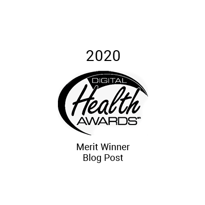Digital Health Awards logo with stylized text in an oval, including the medbridge name.