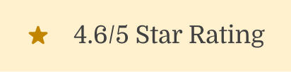 A gold star icon appears beside "4.6/5 Star Rating" for medbridge's patient care software on a light beige background.