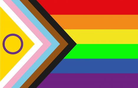 An inclusive Pride flag with added stripes and a circle mirrors medbridge's dedication to diversity in healthcare education.