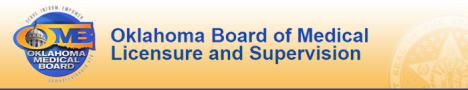 Oklahoma medical board and Medbridge banner on a yellow gradient background.