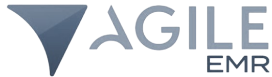 Agile EMR logo with a triangular icon left of "AGILE" and "EMR" below right, symbolizing hybrid care innovation.
