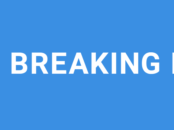 Blue background featuring a white megaphone icon and "breaking news" in bold, white text.