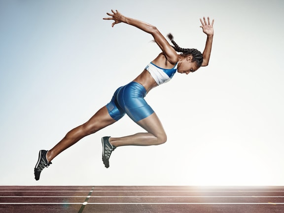 female athlete running - rate of force development