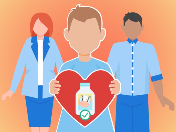 A Medbridge illustration features three people, with the center person holding a red heart displaying a bottle and piggy bank.