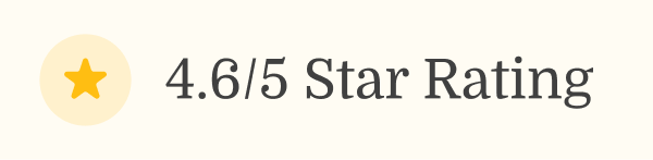 Yellow star icon beside “4.6/5 Star Rating” highlights medbridge’s patient care software on a light background.