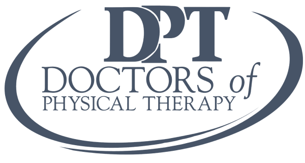 Logo with large "DPT" above "Doctors of Physical Therapy," encircled by two curved lines forming an incomplete oval.