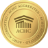 Gold ACHC Accredited seal with a building icon and "ACHC ACCREDITED" text, representing medbridge's healthcare quality.