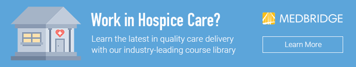 Banner promoting Medbridge's hospice care education courses.