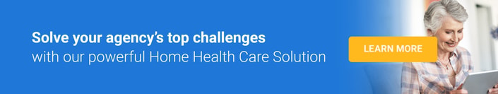 Banner promoting Medbridge's digital healthcare solution with an elderly person using a tablet.