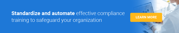 Banner reads: "Standardize and automate compliance training with medbridge," featuring a "Learn More" button and a person on a laptop.
